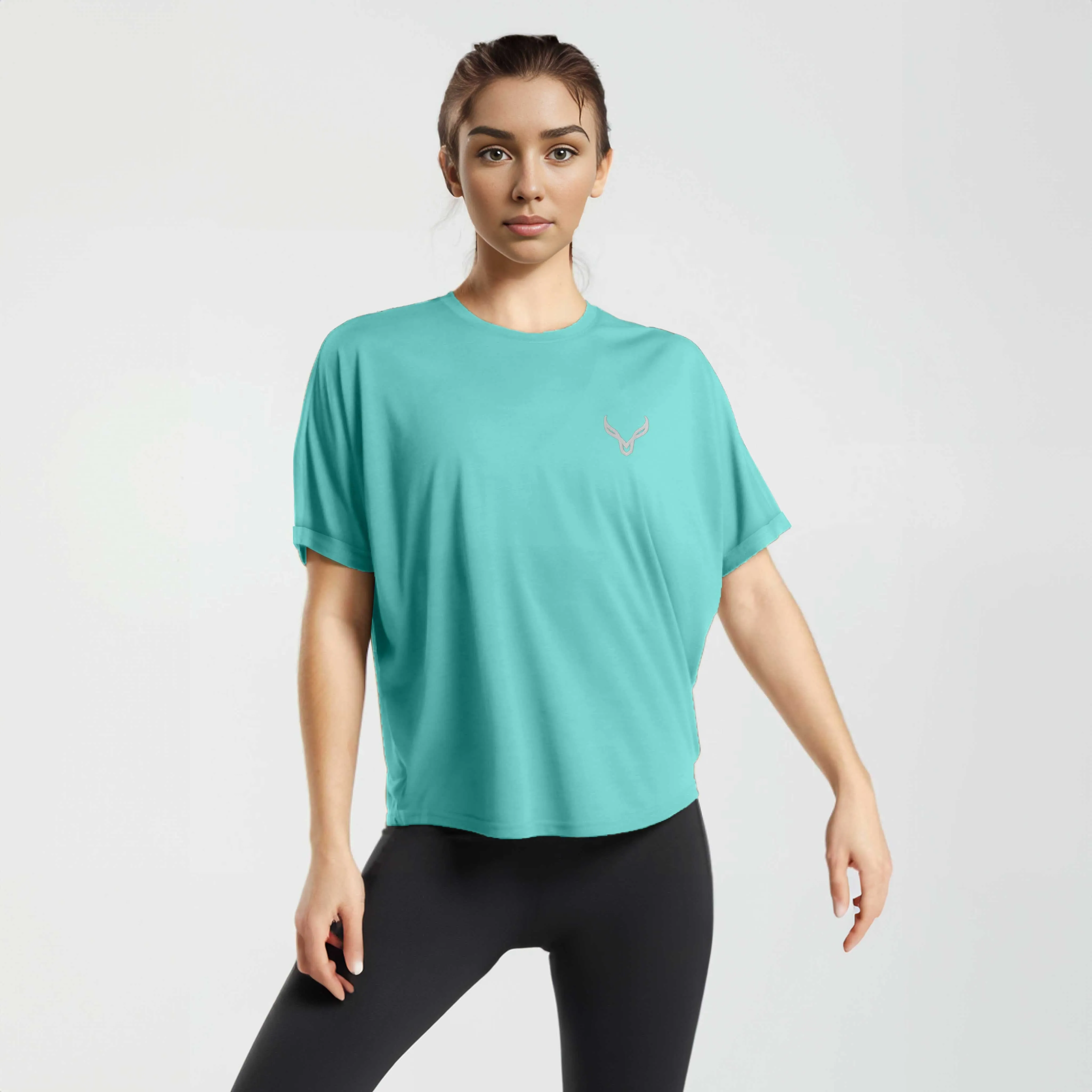 Polo Athletica Women's Baggy Style Seamless Sleeve Activewear Tee Shirt