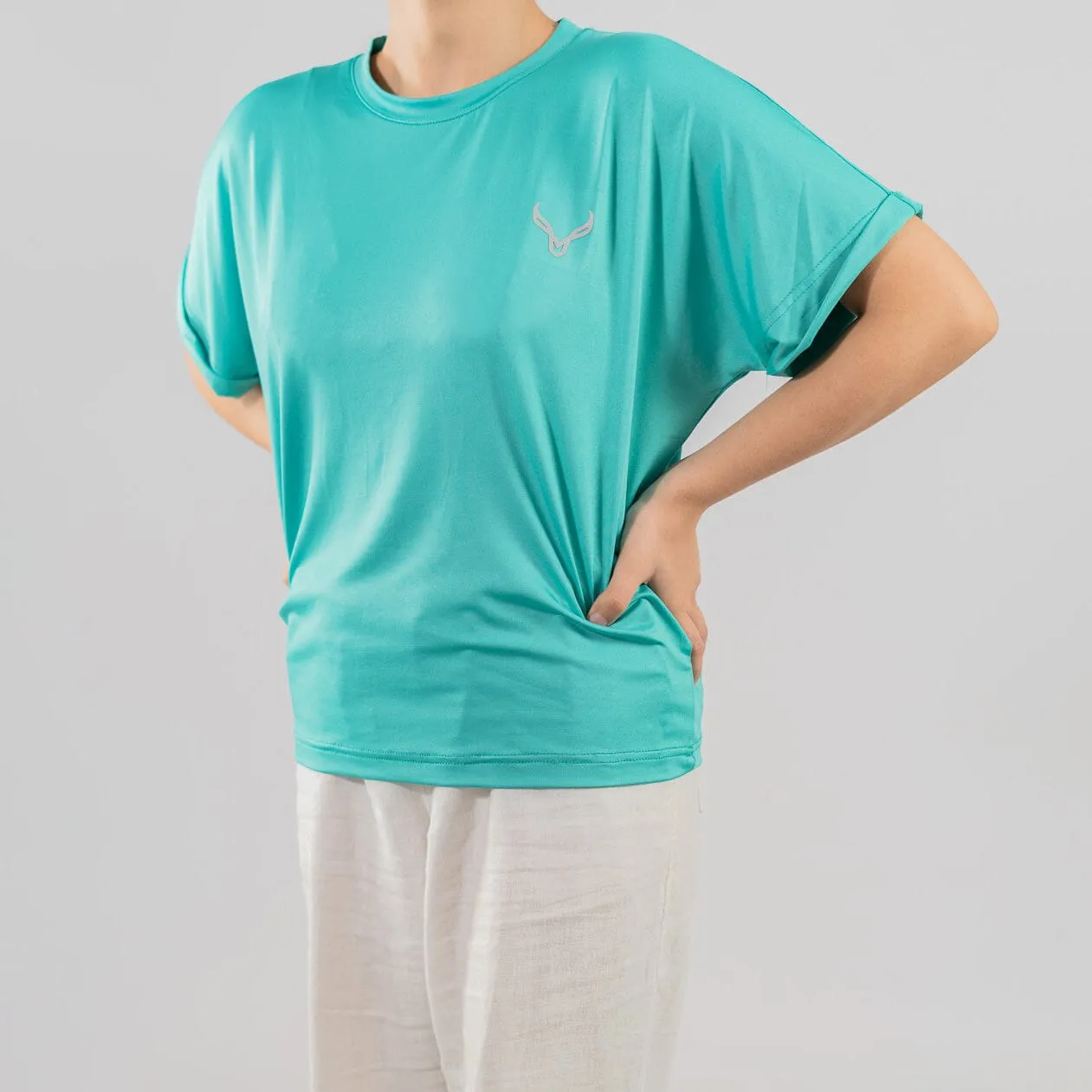 Polo Athletica Women's Baggy Style Seamless Sleeve Activewear Tee Shirt