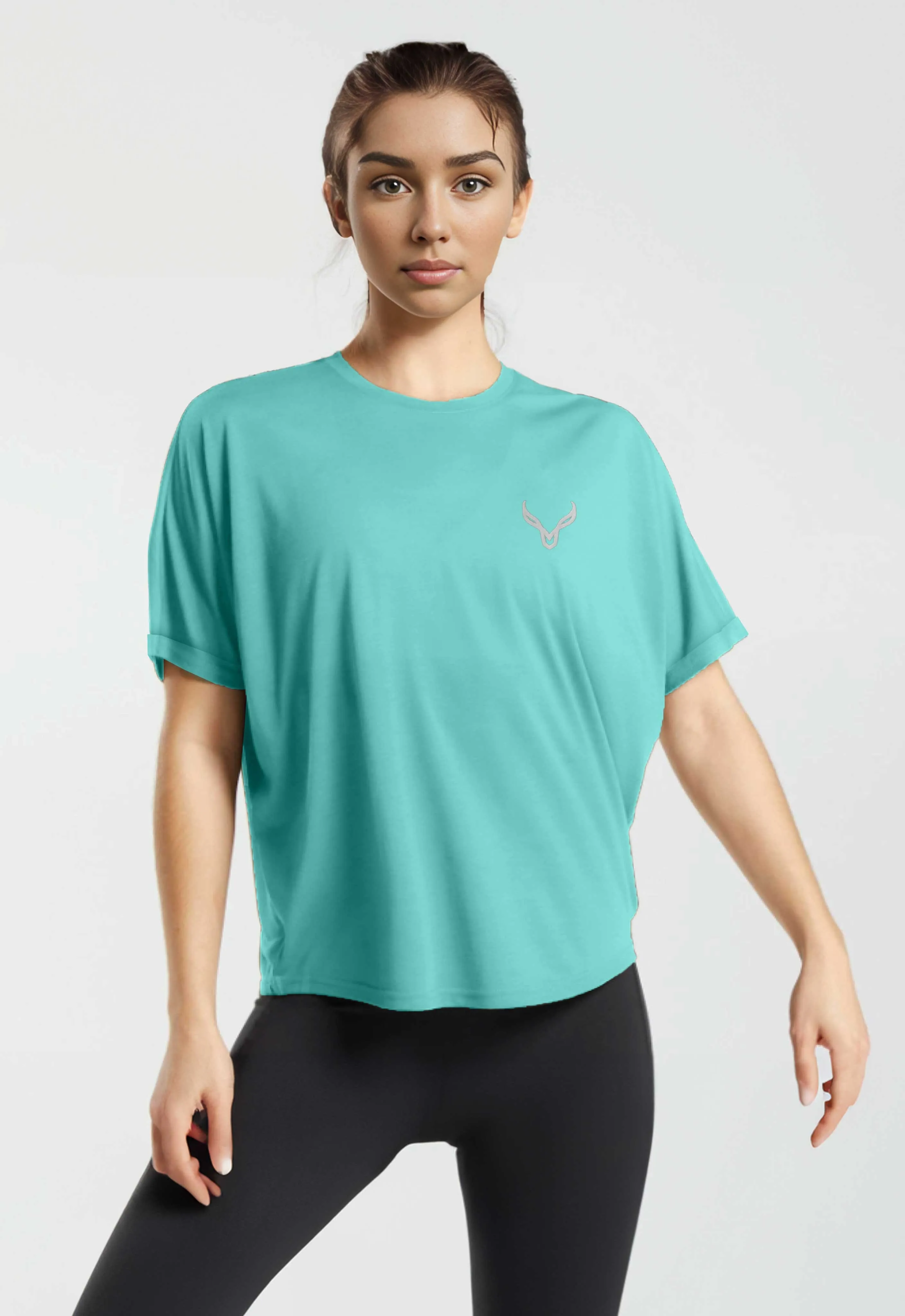 Polo Athletica Women's Baggy Style Seamless Sleeve Activewear Tee Shirt