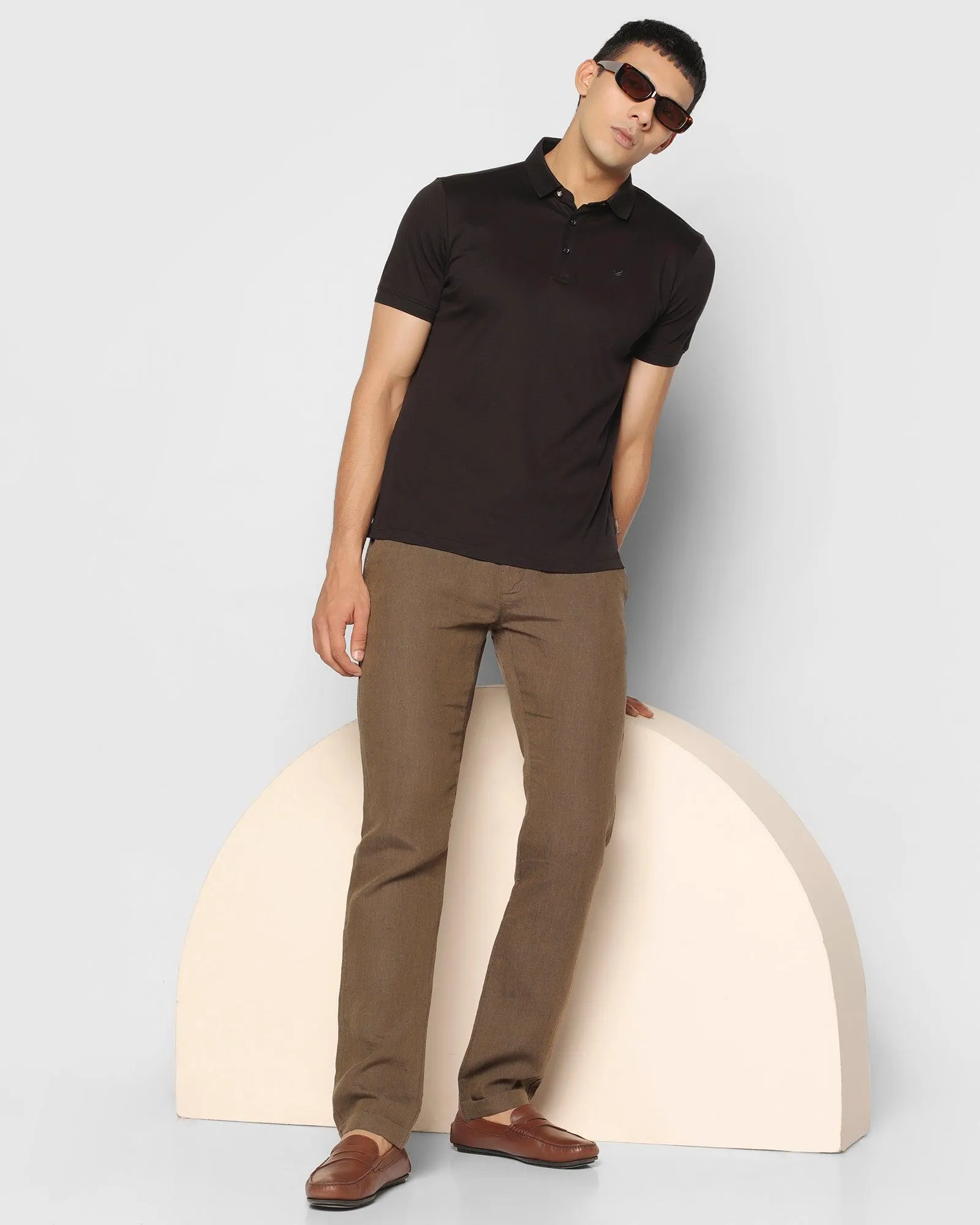 Polo Black Solid T-Shirt - Toll