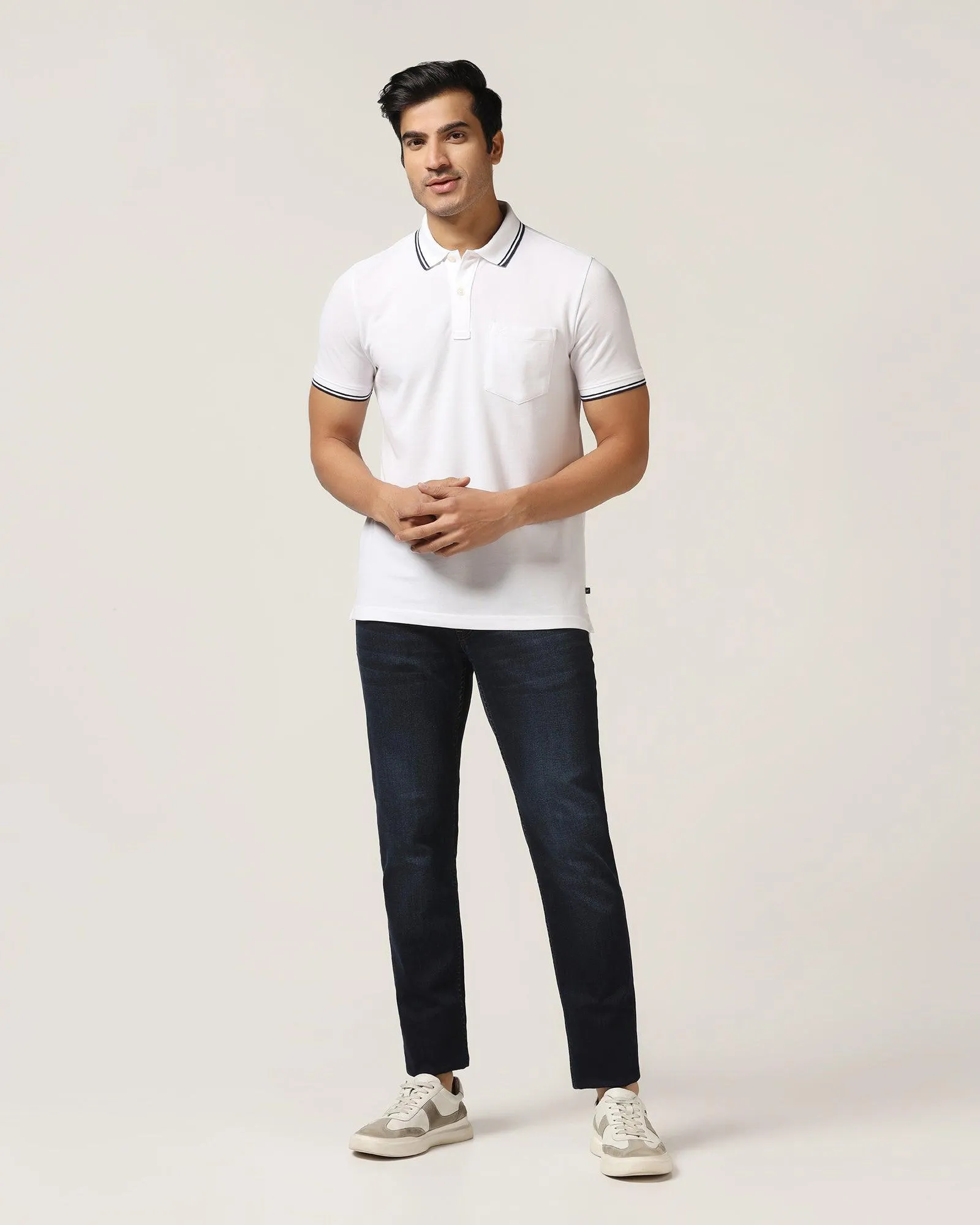 Polo White Solid T-Shirt - Fifa