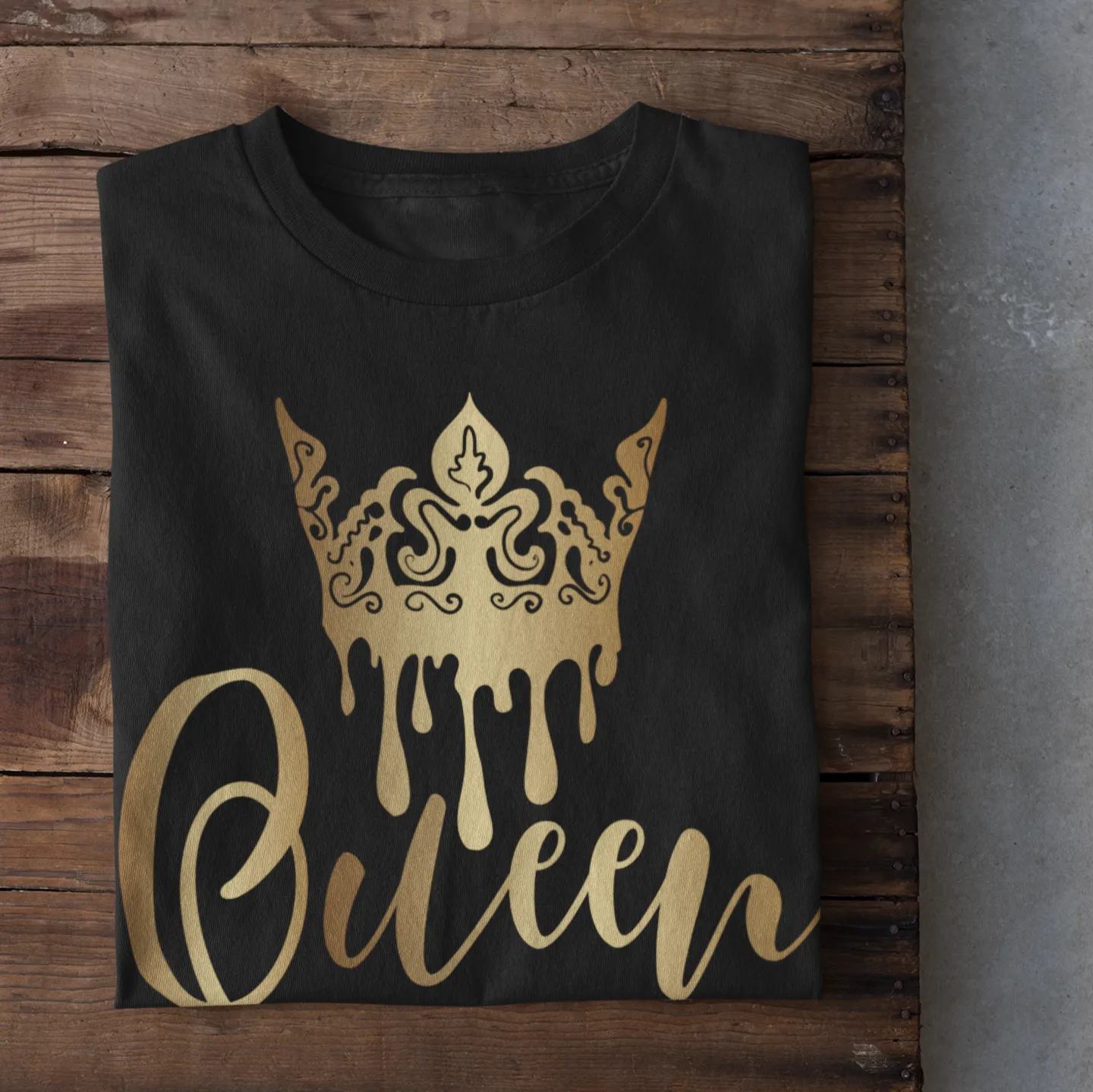 Queen Logo Adult T-Shirt - Classic Gold