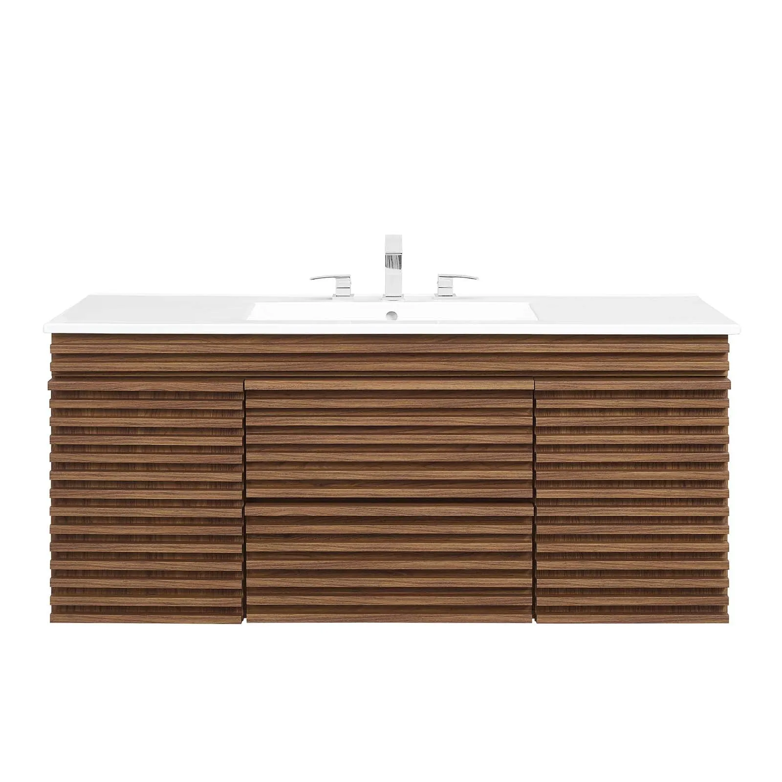 Render 48" Wall-Mount Bathroom Vanity Walnut White EEI-5801-WAL-WHI