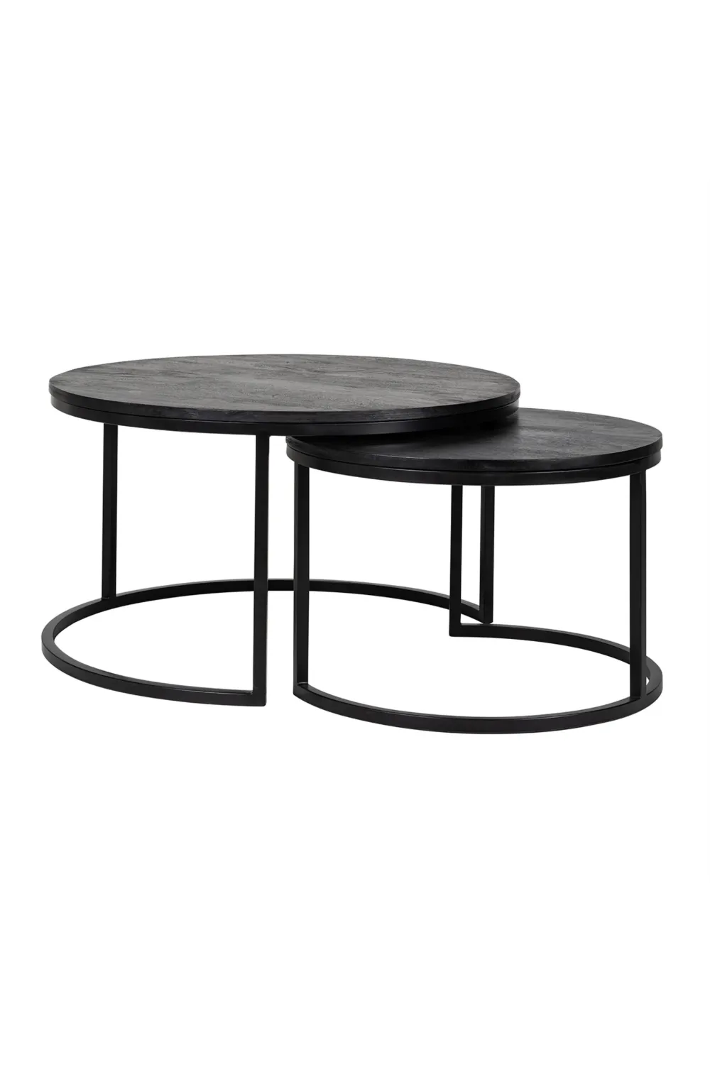 Round Black Nested Coffee Tables (2) | OROA Catana