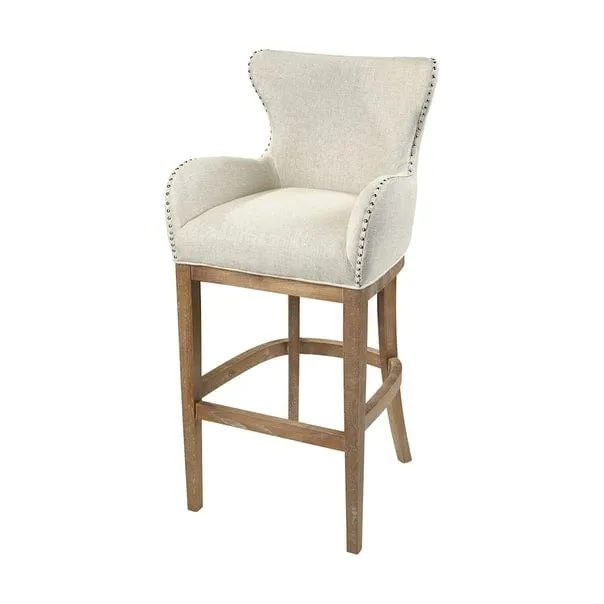 Roxie Cream Linen Bar Chair