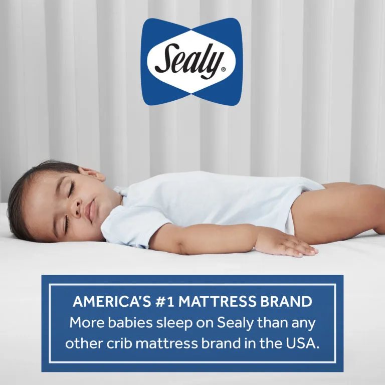 Sealy Butterfly 2-Stage Breathable Knit Crib and Toddler Mattress