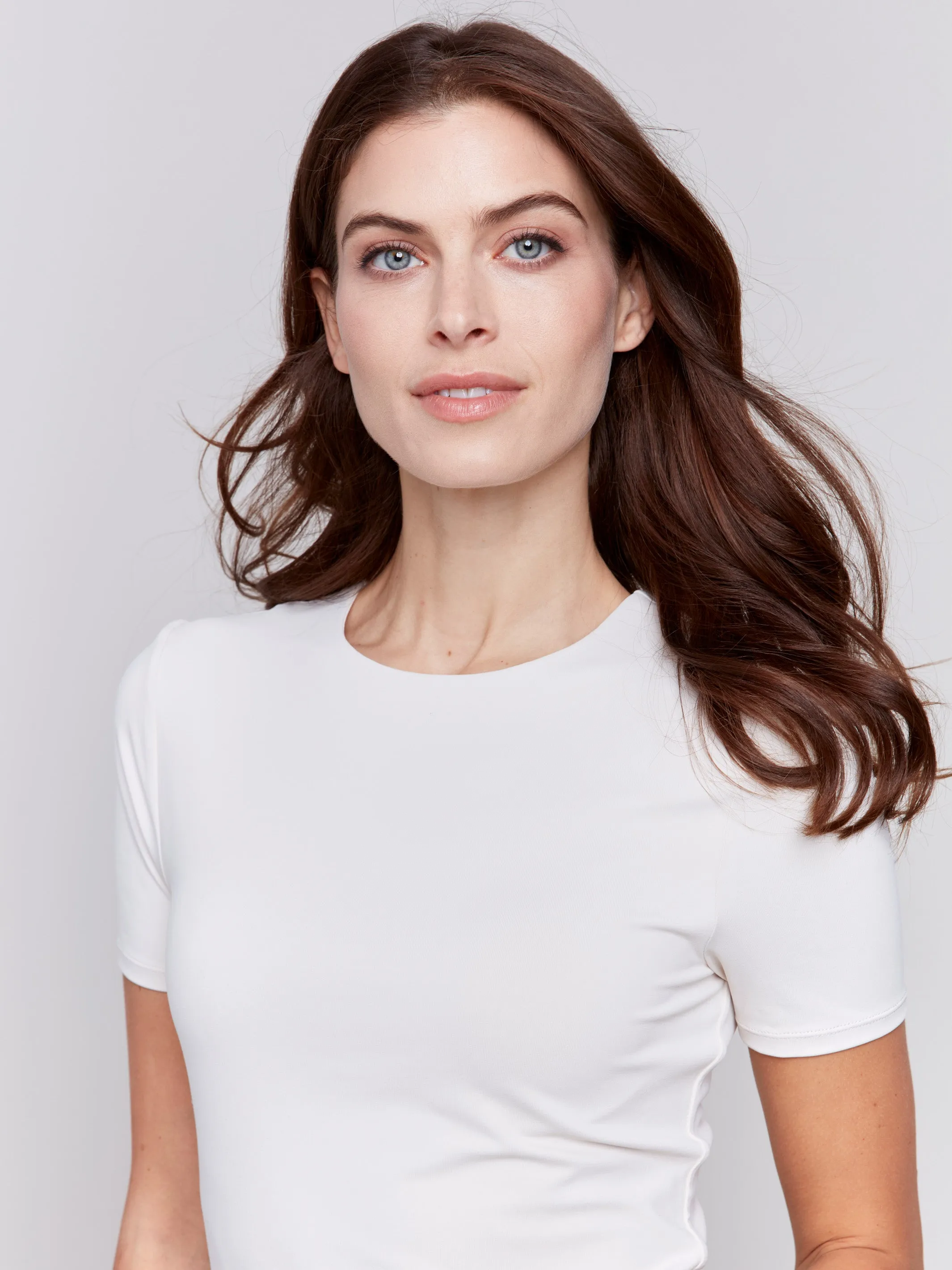 Short-Sleeved Super Stretch Top - Natural