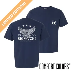 Sigma Chi Comfort Colors Patriotic Eagle Short Sleeve Tee