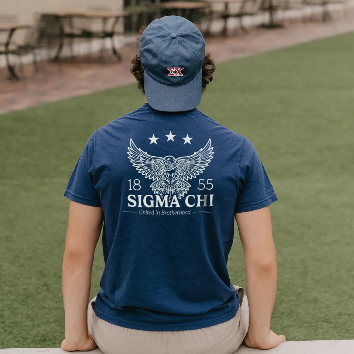 Sigma Chi Comfort Colors Patriotic Eagle Short Sleeve Tee