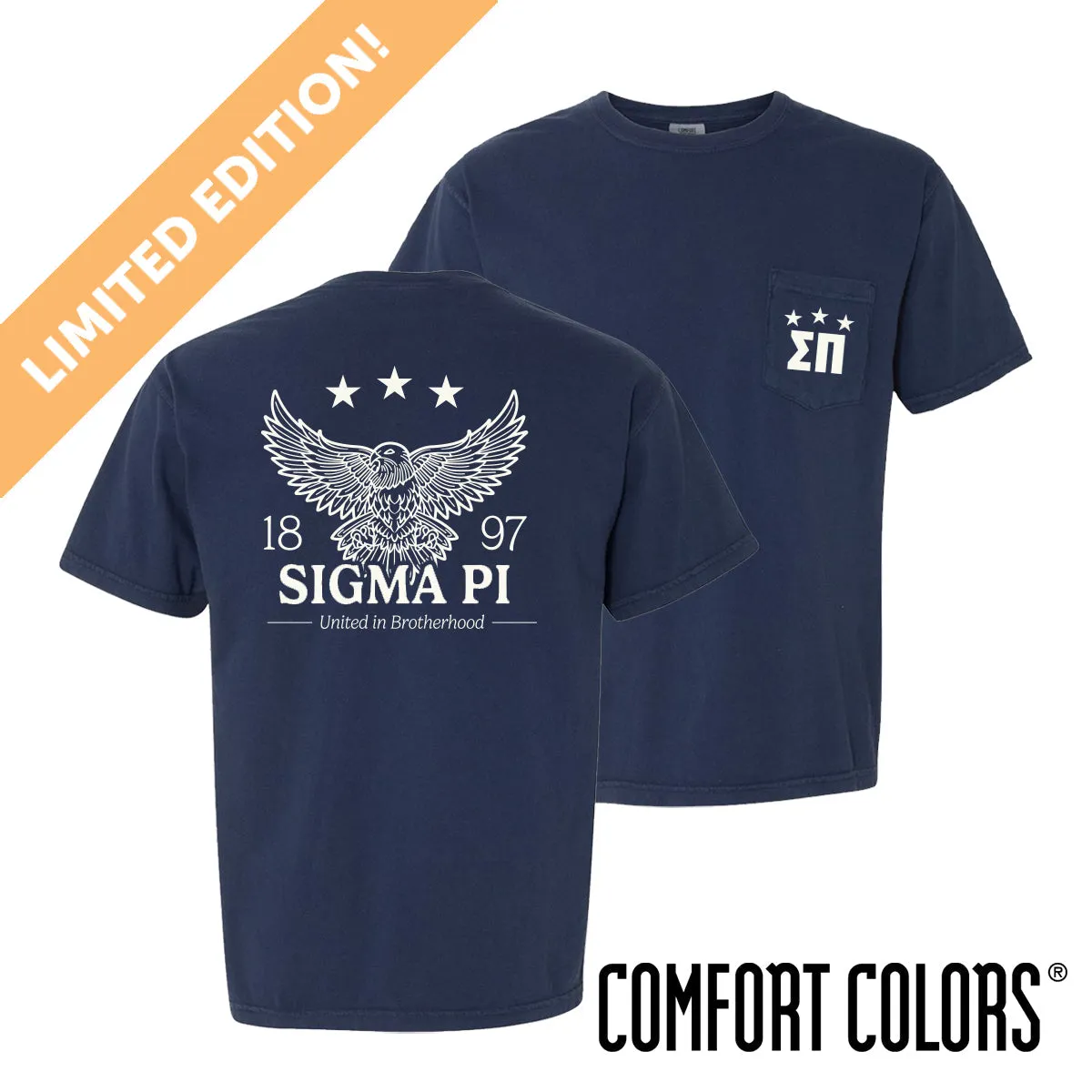 Sigma Pi Comfort Colors Patriotic Eagle Short Sleeve Tee