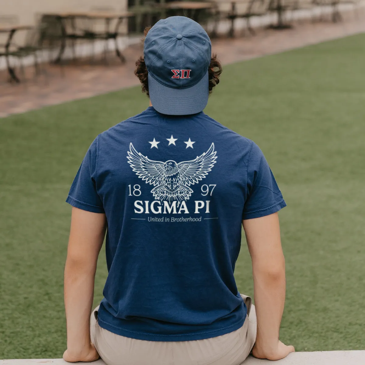 Sigma Pi Comfort Colors Patriotic Eagle Short Sleeve Tee