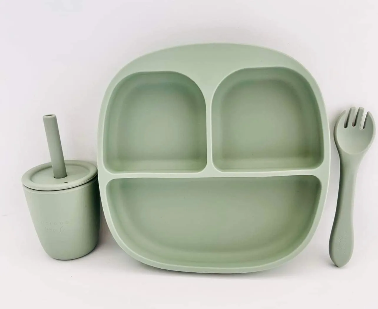 Silicone Plate, Fork and Cup Set