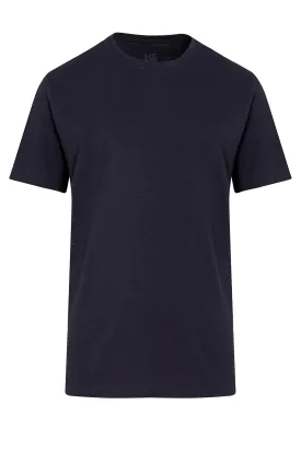 Slim Fit 100% Cotton Navy Crew Neck T-Shirt