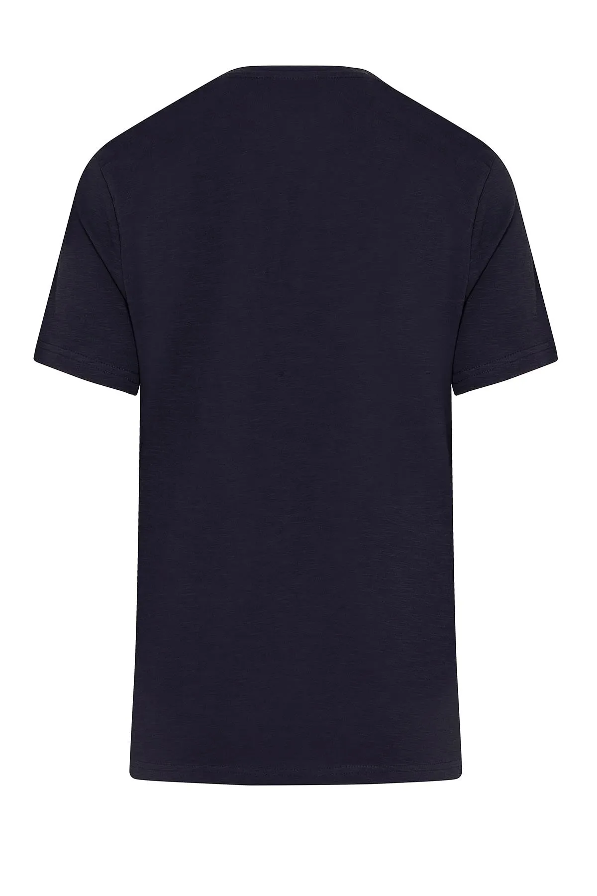 Slim Fit 100% Cotton Navy Crew Neck T-Shirt