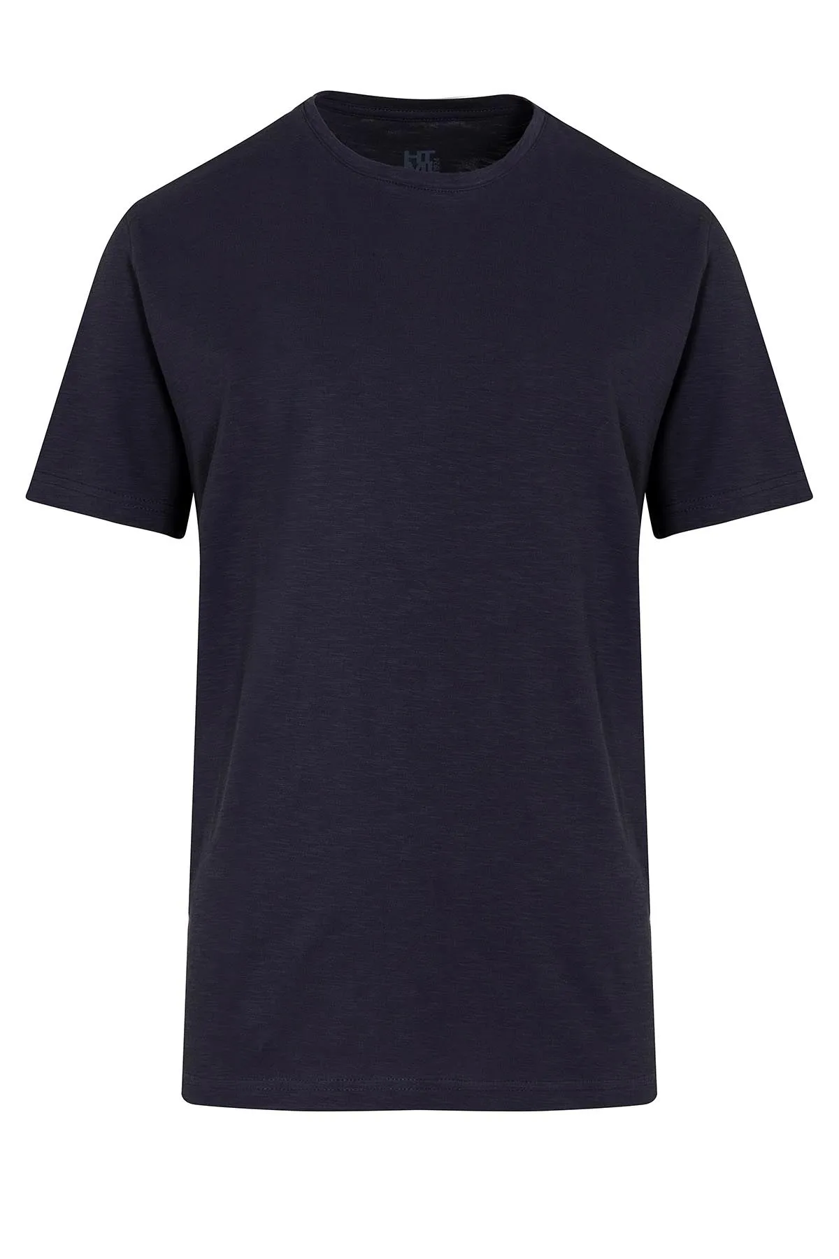 Slim Fit 100% Cotton Navy Crew Neck T-Shirt