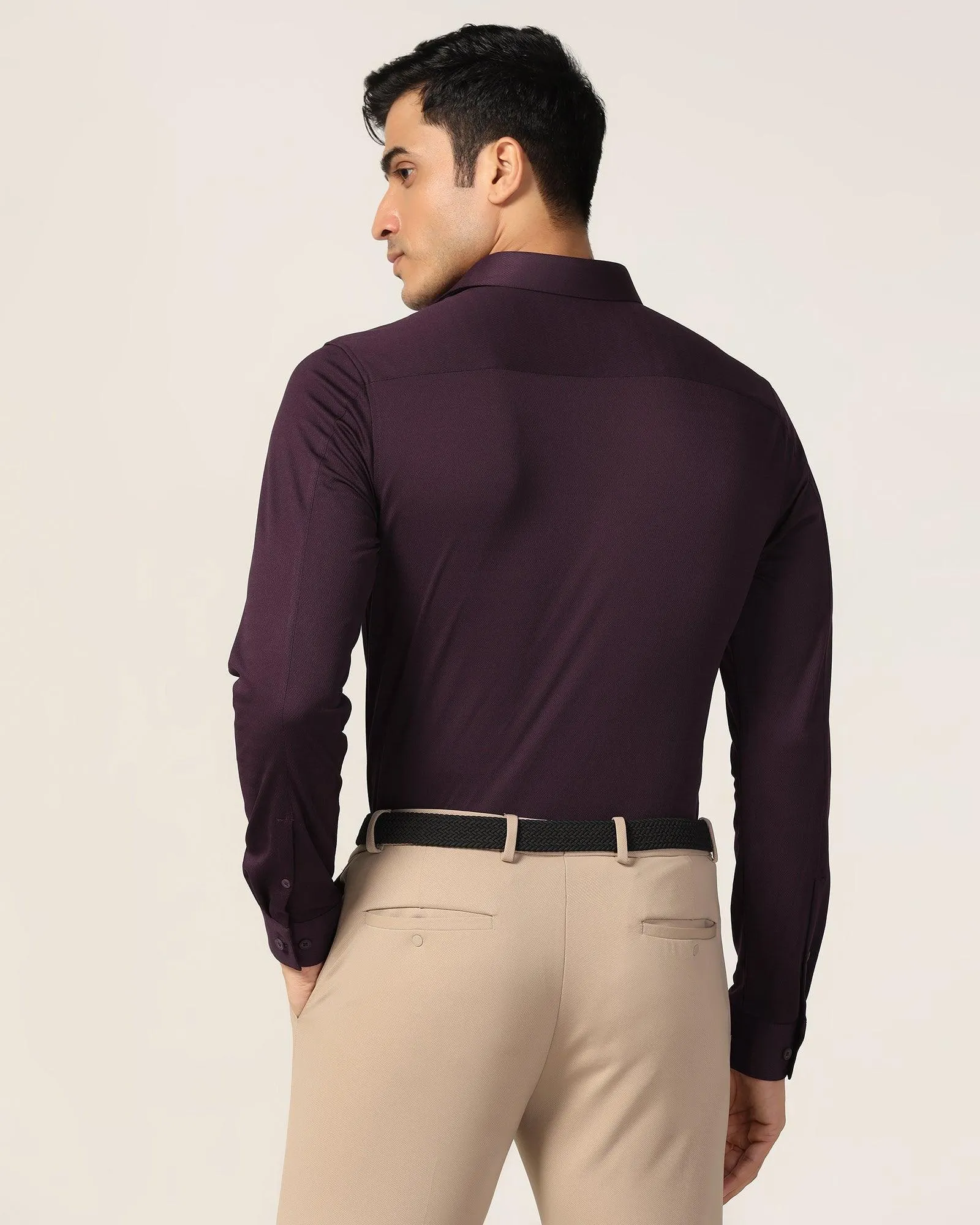 TechPro Formal Wine Stripe Shirt - Keish