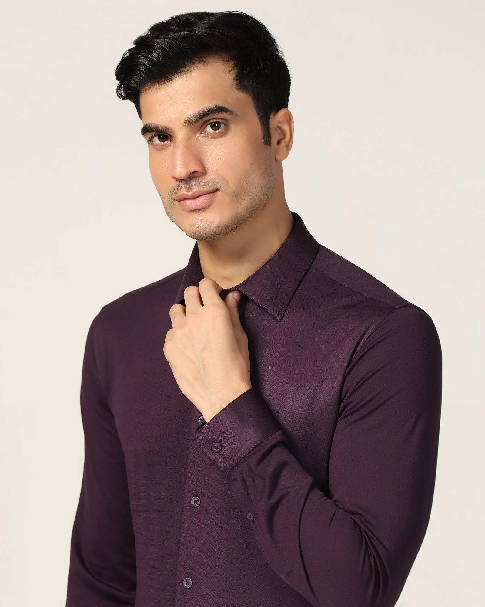 TechPro Formal Wine Stripe Shirt - Keish