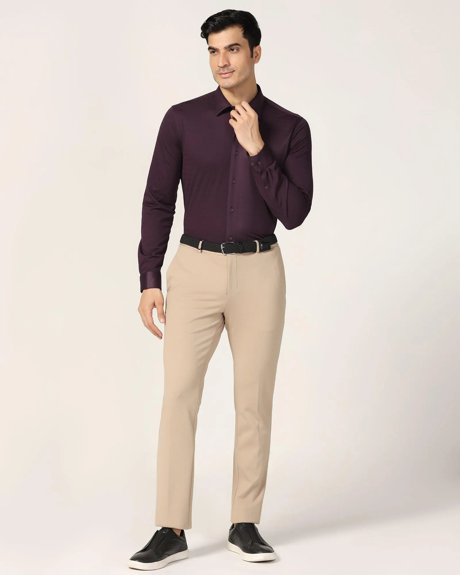 TechPro Formal Wine Stripe Shirt - Keish