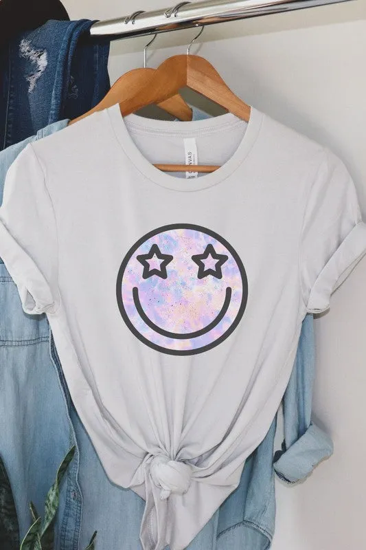 Tie Dye Smiley Graphic Tee