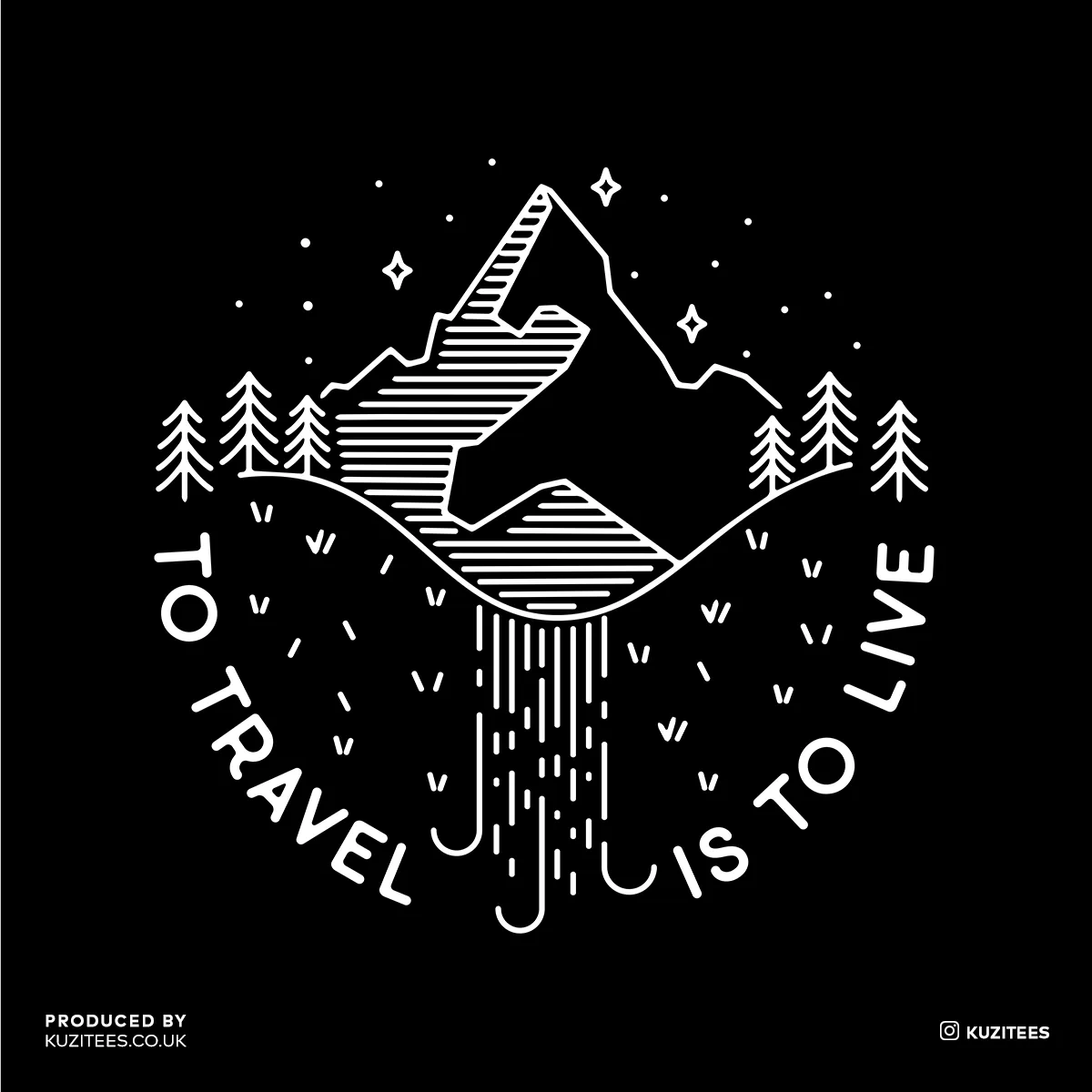 To Travel is To Live Great Outdoors Minimal Tracking Mountain Tee