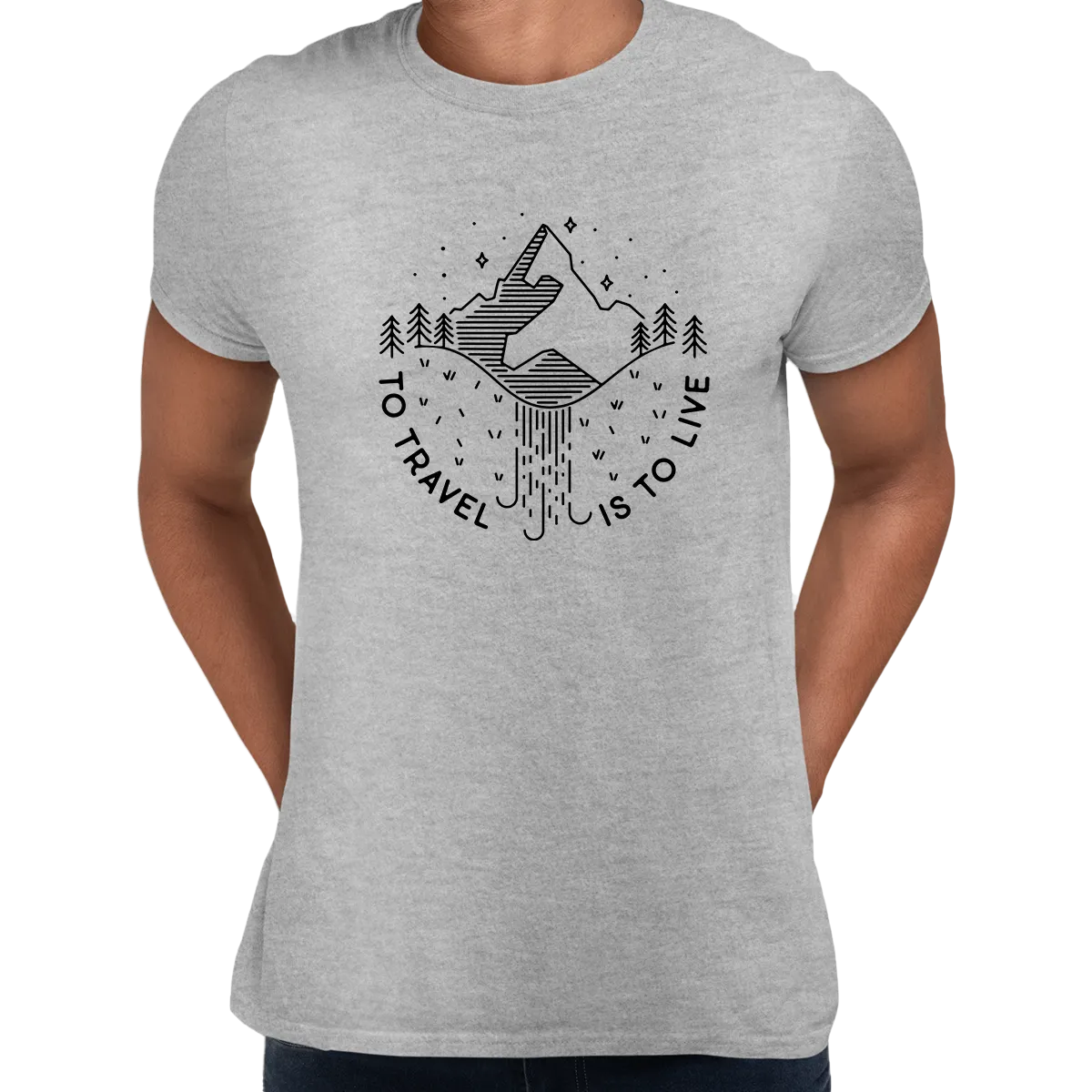 To Travel is To Live Great Outdoors Minimal Tracking Mountain Tee