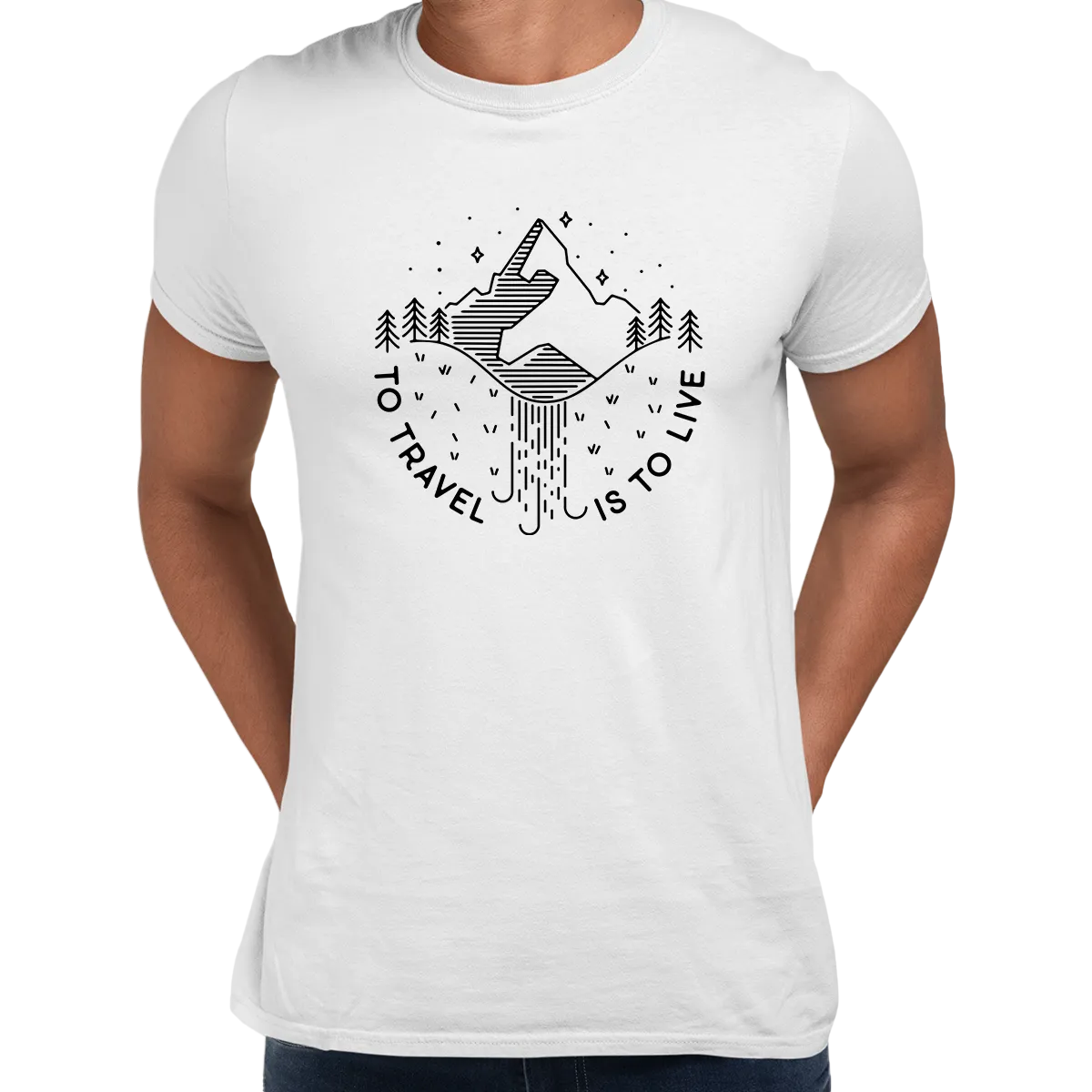 To Travel is To Live Great Outdoors Minimal Tracking Mountain Tee