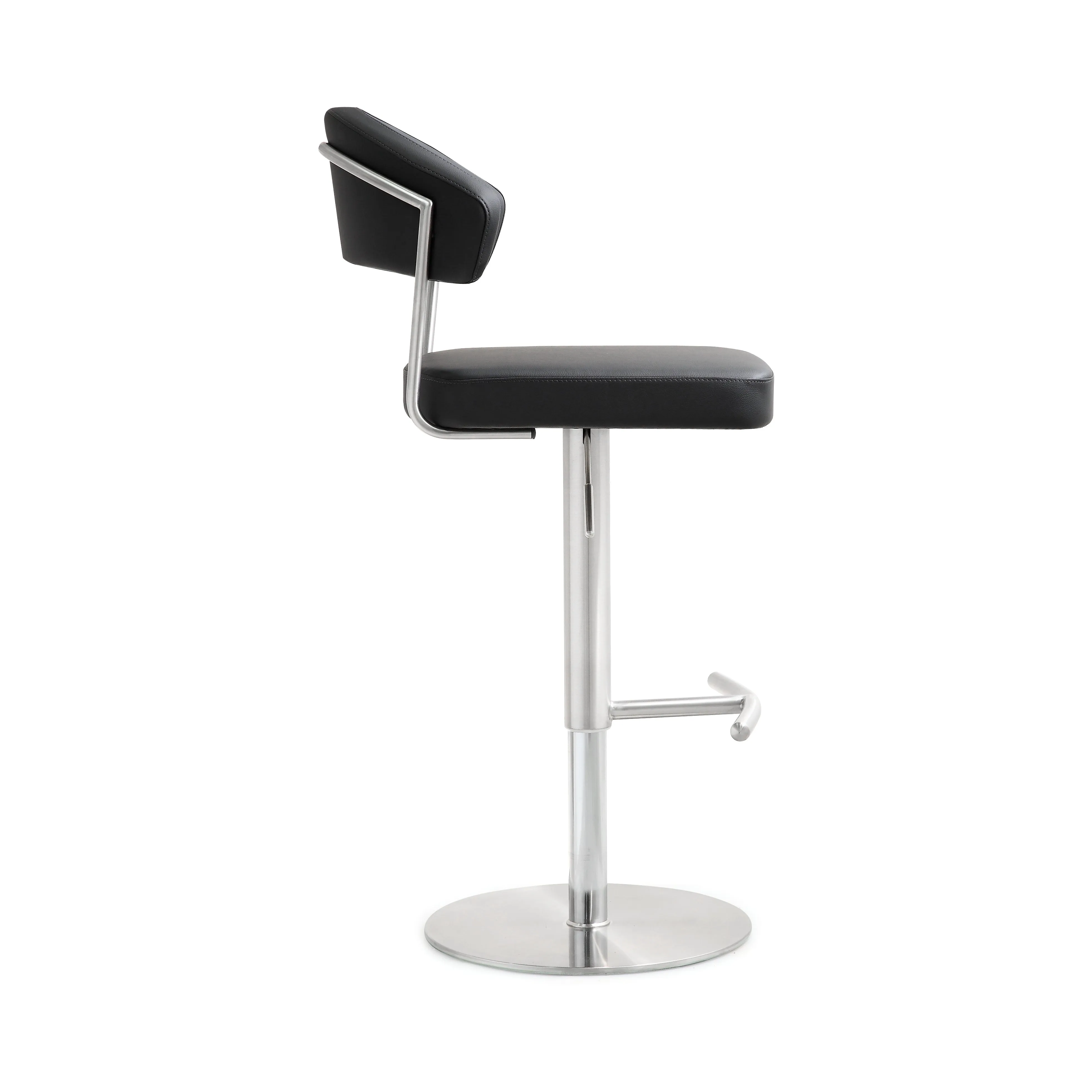 TORI Curved Back Leather Bar Stool