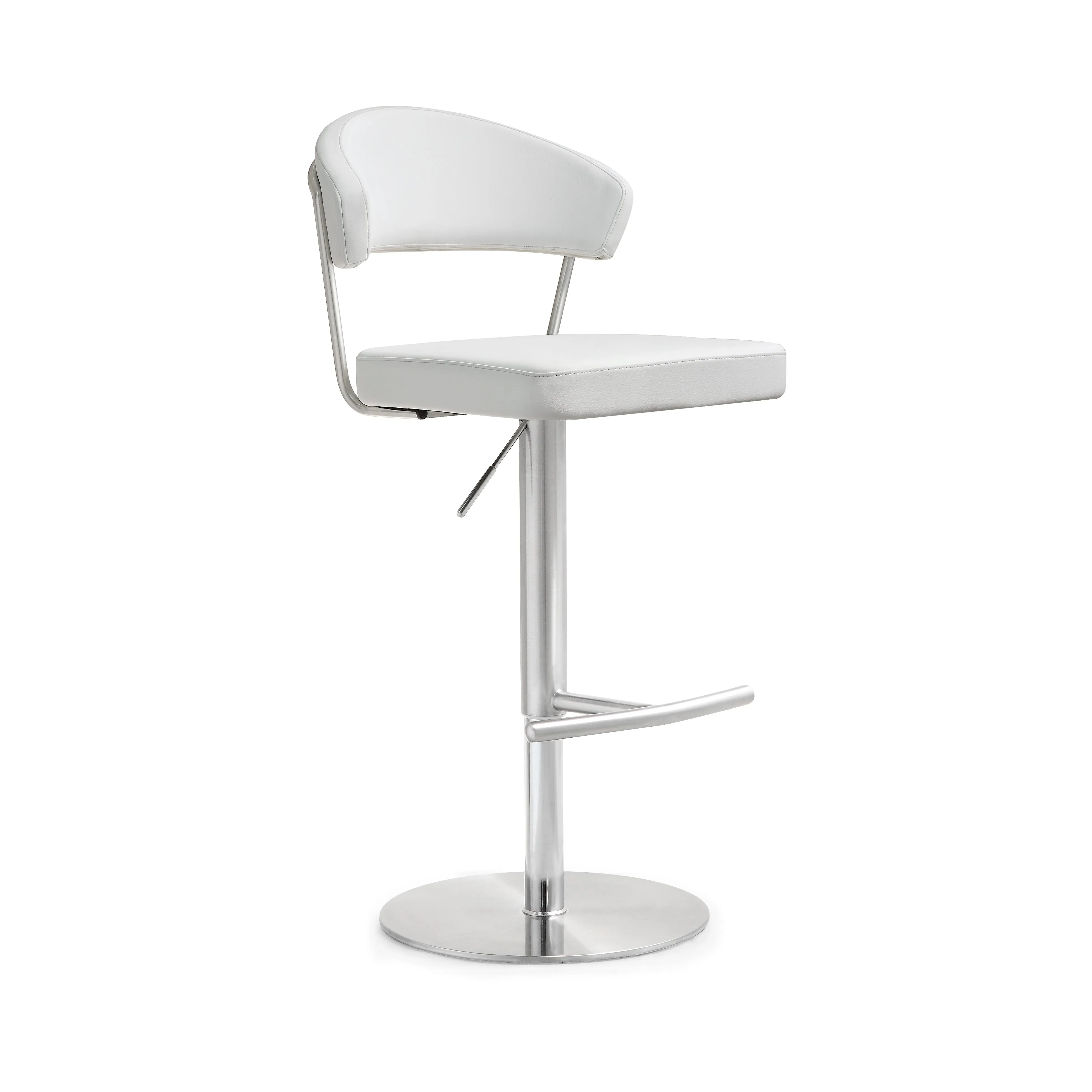 TORI Curved Back Leather Bar Stool