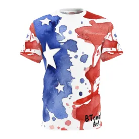 Water Color American Flag AOP Tshirt