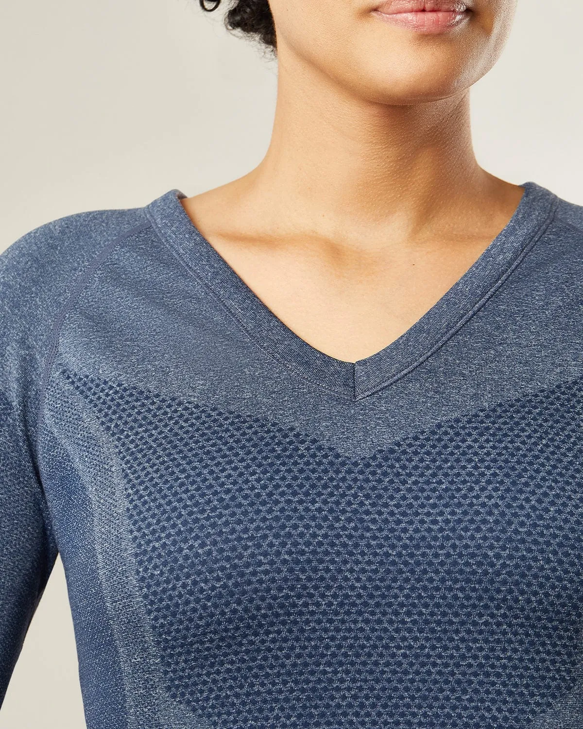 Women's Featherlite™ V-Neck Underscrub - Heather Navy