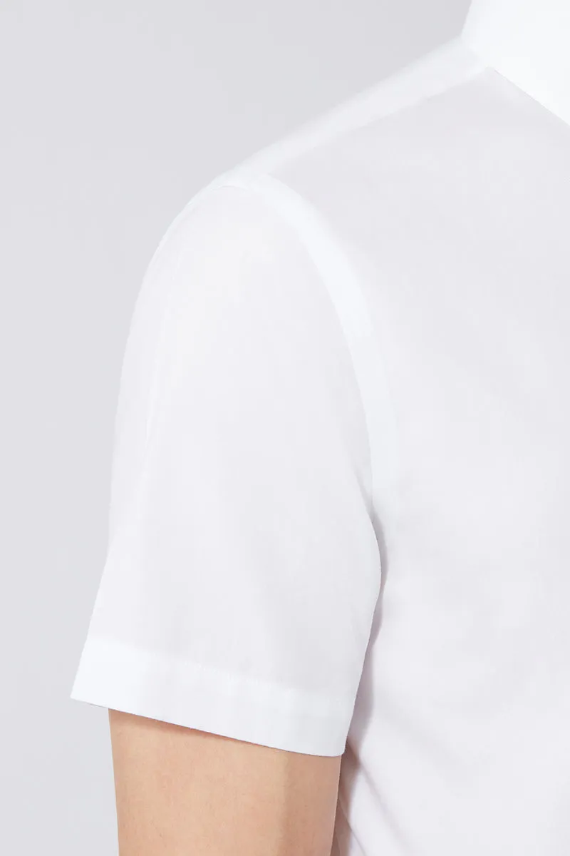 Wrinkle-Free Pinpoint Oxford Short Sleeve Dress Shirt | White WH001Z